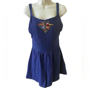 Vintage Women's Amoena Navy Blue One-Piece Swimsuit Size 14